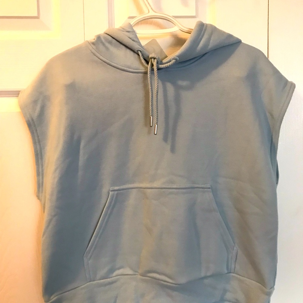 Pull over sweatshirt material vest